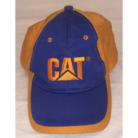 CAT Rare Blue And Orange Embroidered Adjustable Baseball Hat. Pre Owned - Picture 1 of 5